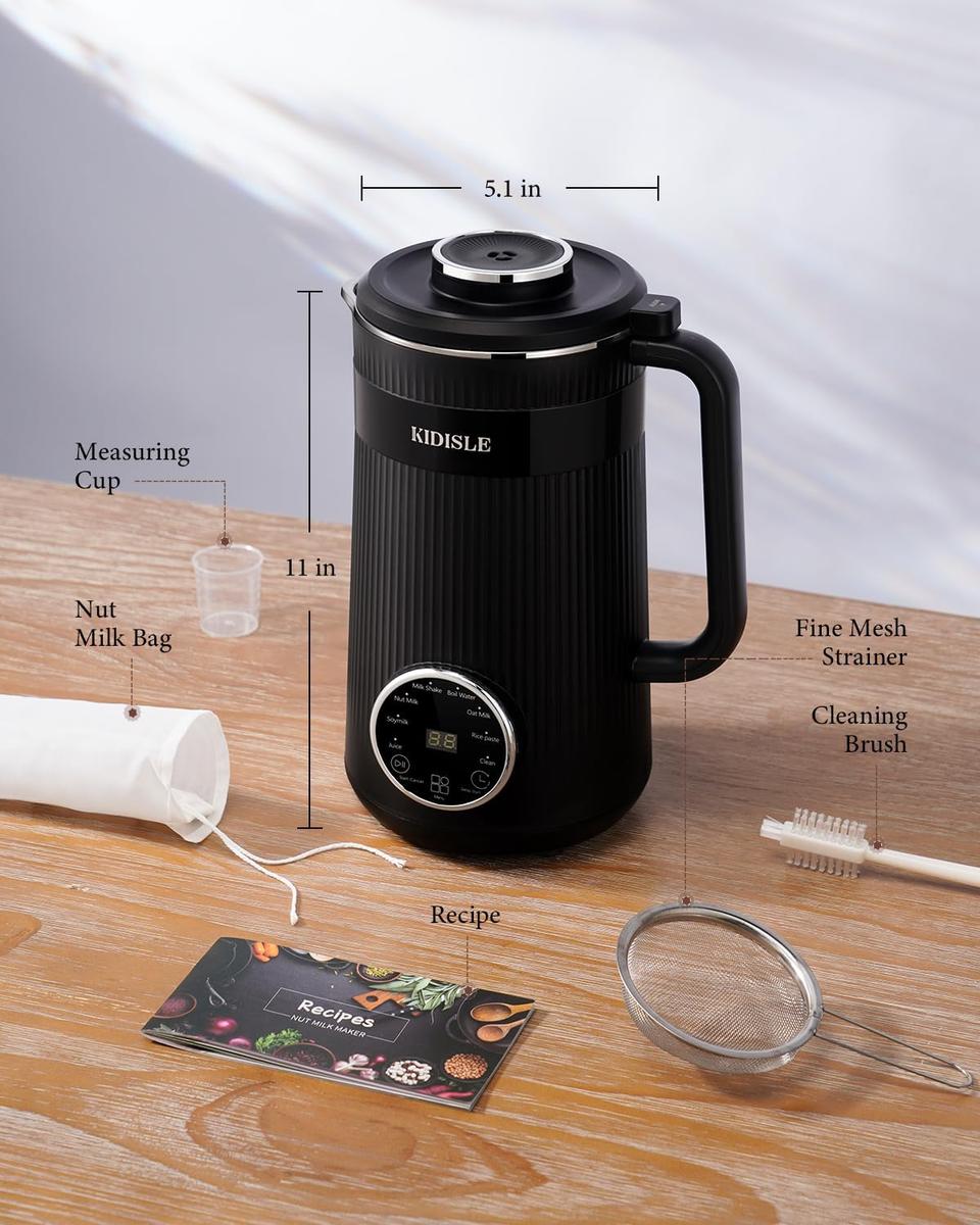 8-in-1 Multifunctional Automatic Nut Milk Machine&Coffee Maker, 32oz Auto Self-Cleaning, Delay Start, Keep Warm, Boil Water – Stainless Steel, Christmas gifts